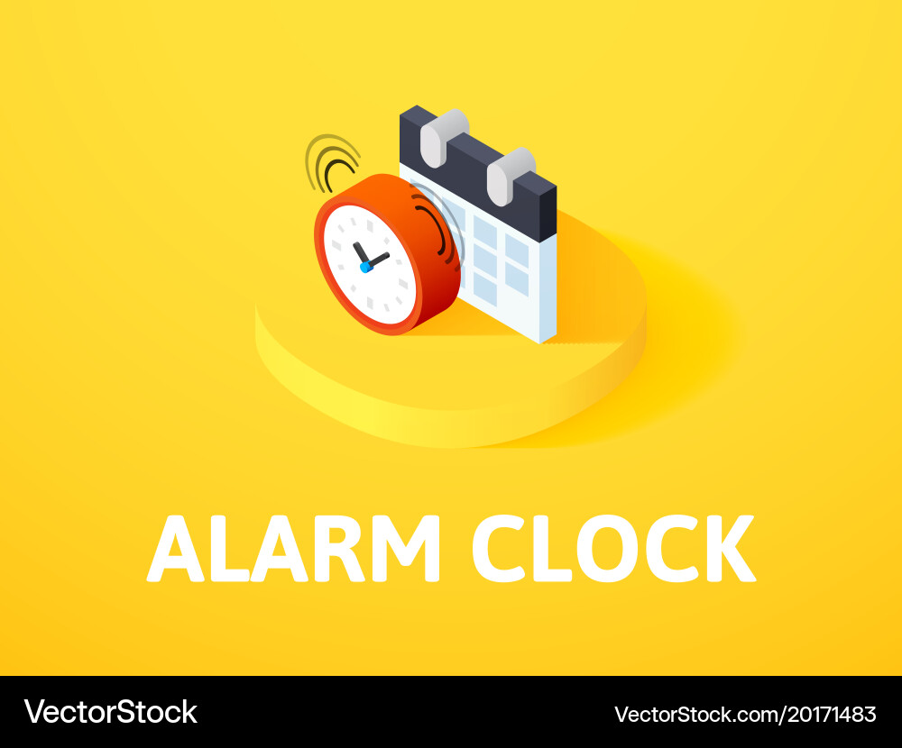 Alarm clock isometric icon isolated on color vector image