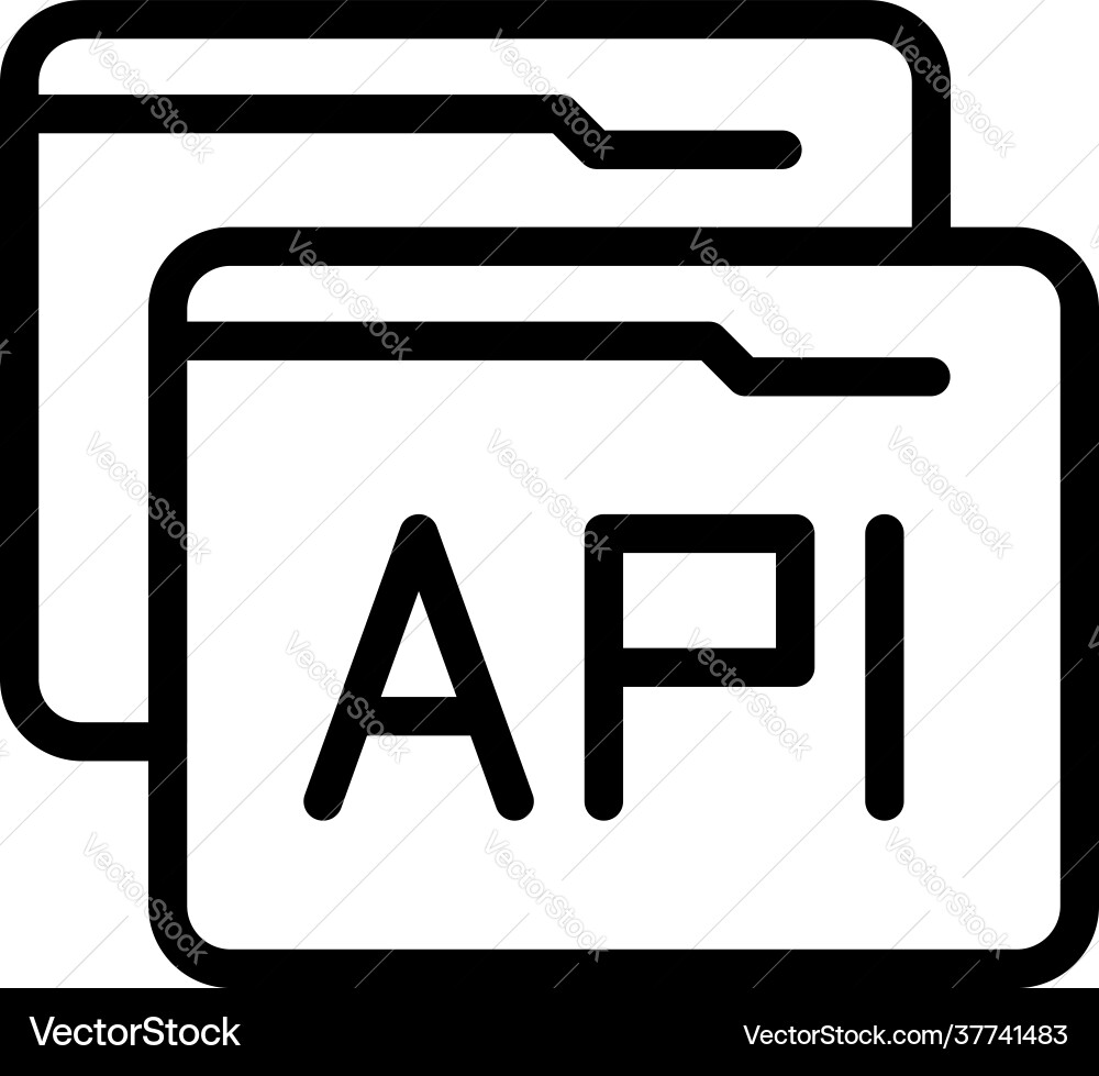 Api folder icon outline style Api folder icon outline style vector image