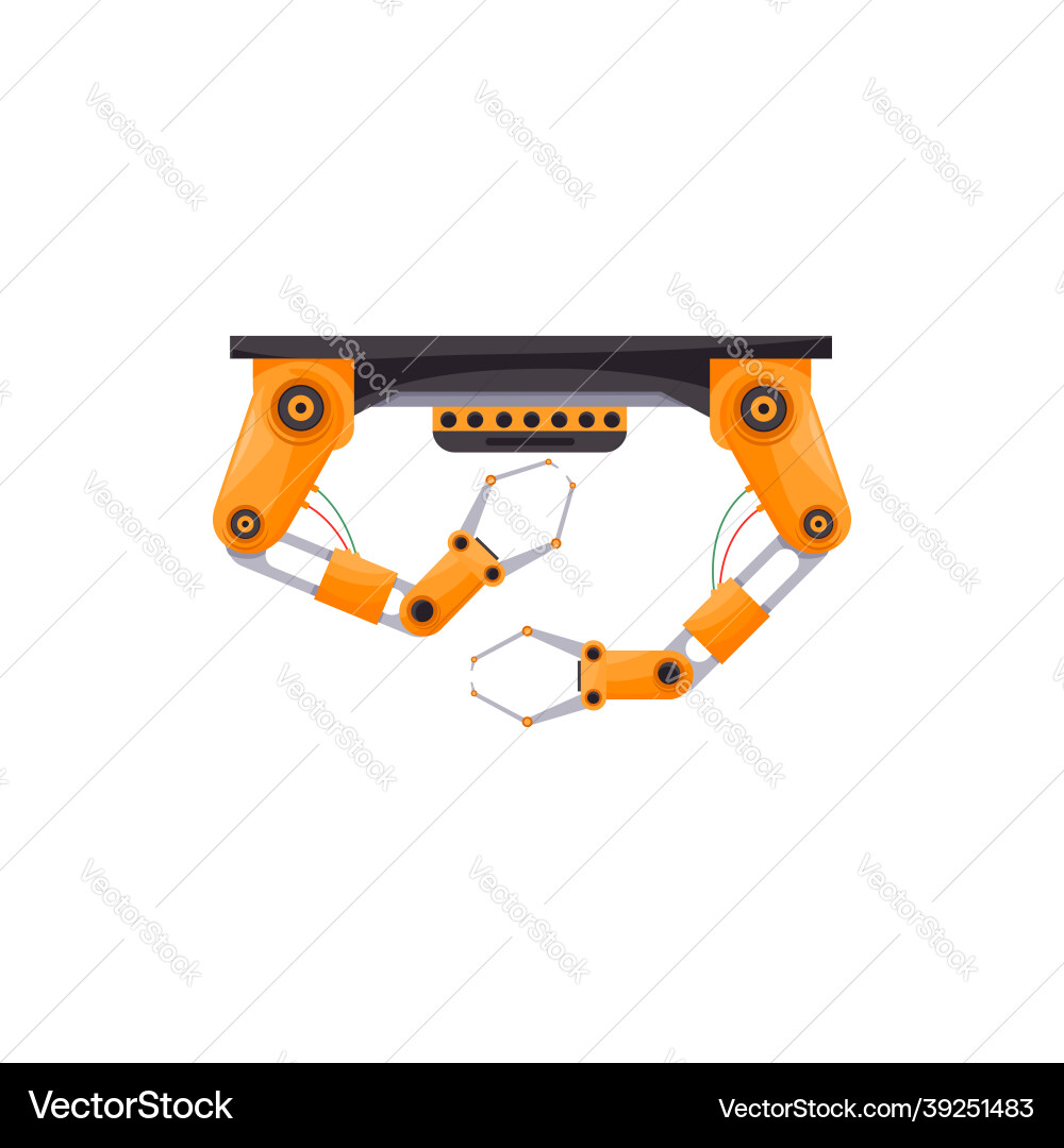 Automated claw robotic arms manufacture robots Automated claw robotic arms manufacture robots vector image