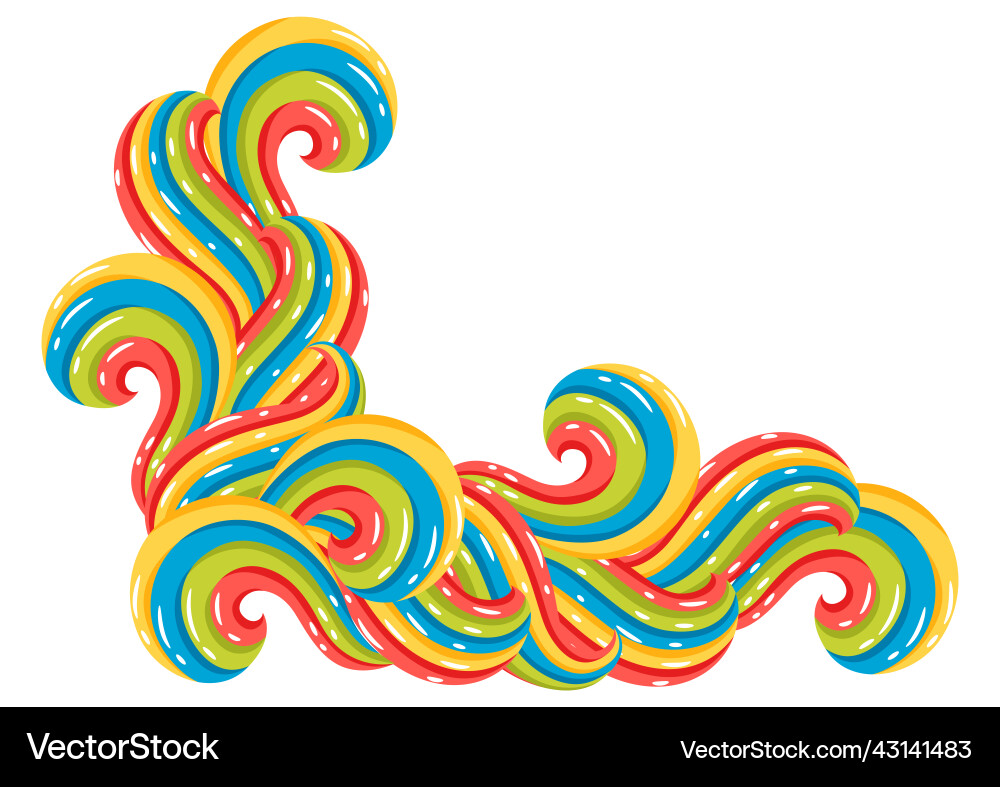 Background with wave line curls color striped Background with wave line curls color striped vector image