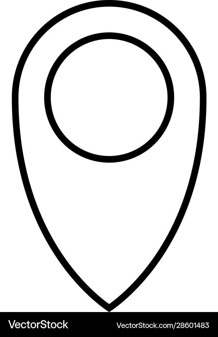 Black outline map pointer simple flat icon Black outline map pointer simple flat icon vector image