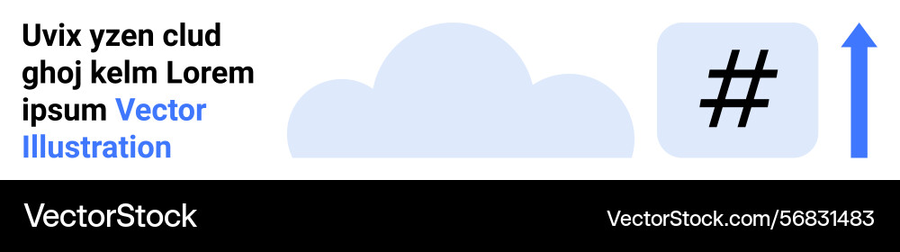 Cloud with numbers and upward arrow representing Cloud with numbers and upward arrow representing Vector Image
