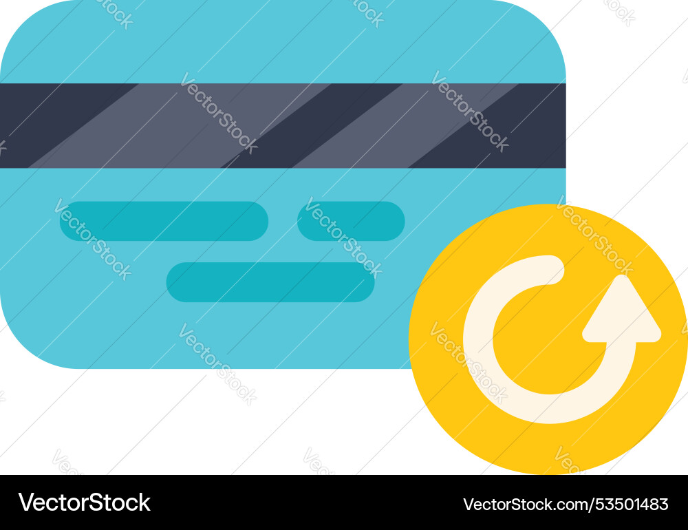 Credit card showing recurring payment with reload Credit card showing recurring payment with reload vector image