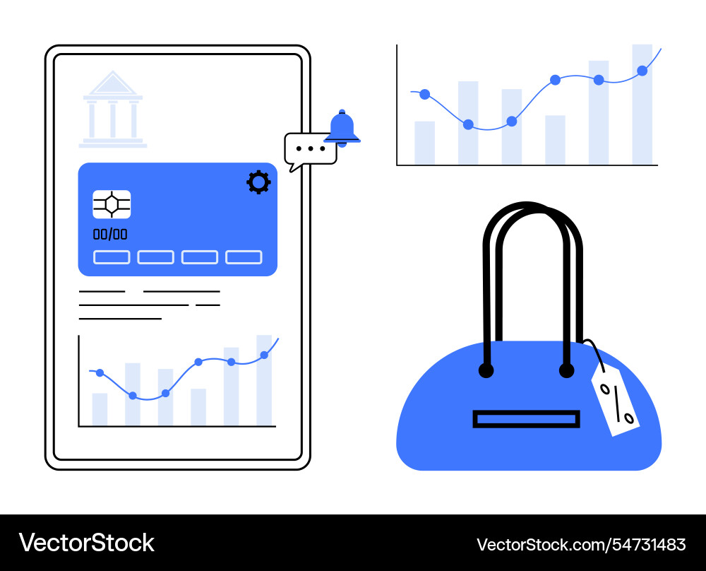 Digital banking interface with analytics Digital banking interface with analytics vector image
