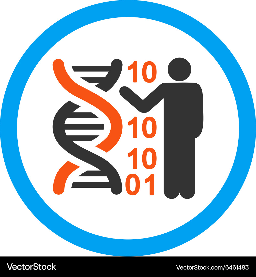 Dna code report rounded icon Vector Image