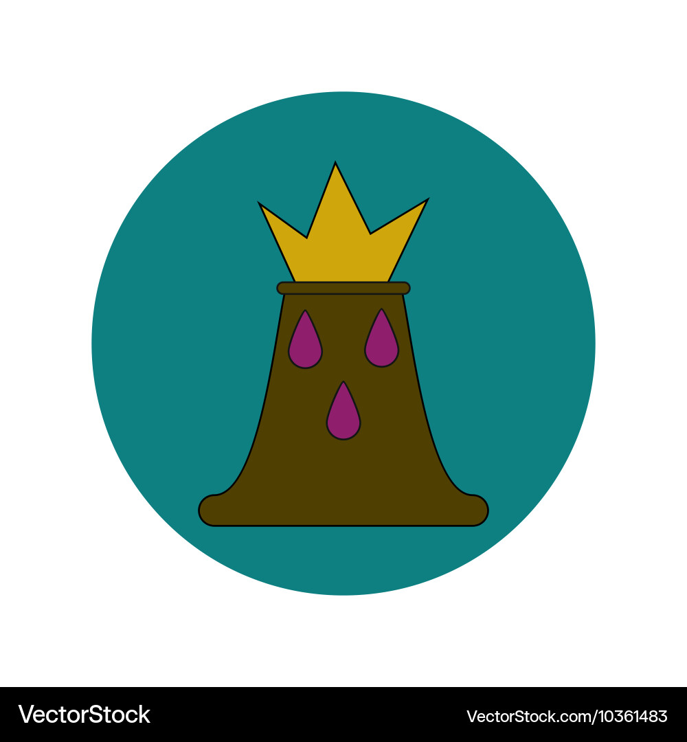 In flat design of volcano vector image