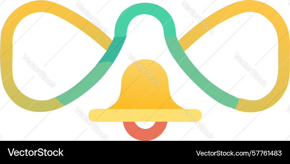 Linked bell and abstract shape design generative vector image