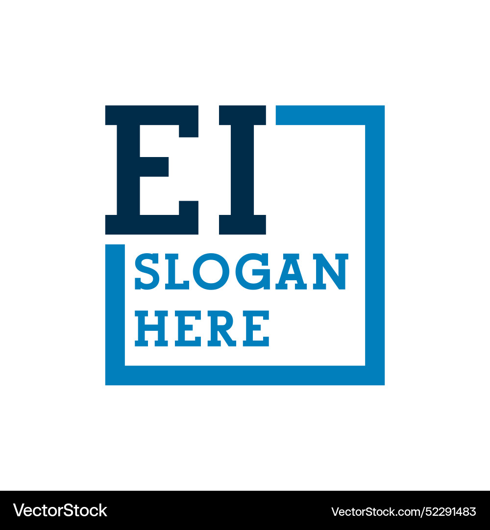 Minimal initials logo letters e and i ei initial Vector Image