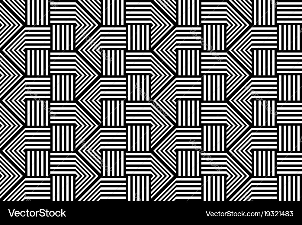 Monochrome Geometric Striped Pattern Vector Image
