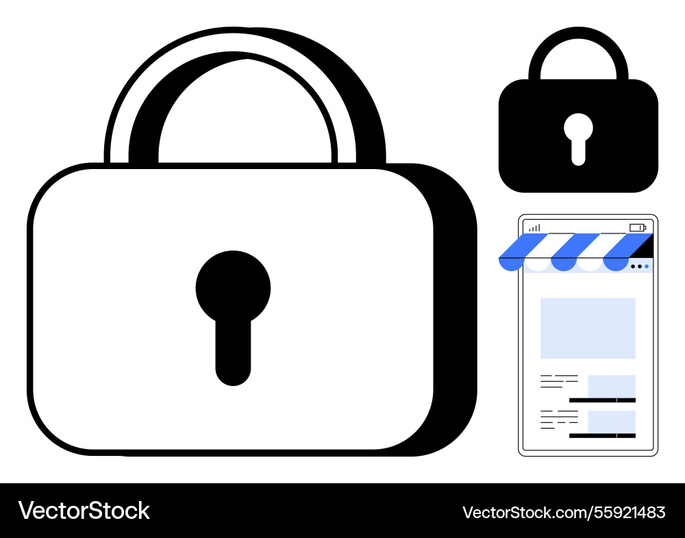 Padlock secure web browser and privacy concept Padlock secure web browser and privacy concept vector image