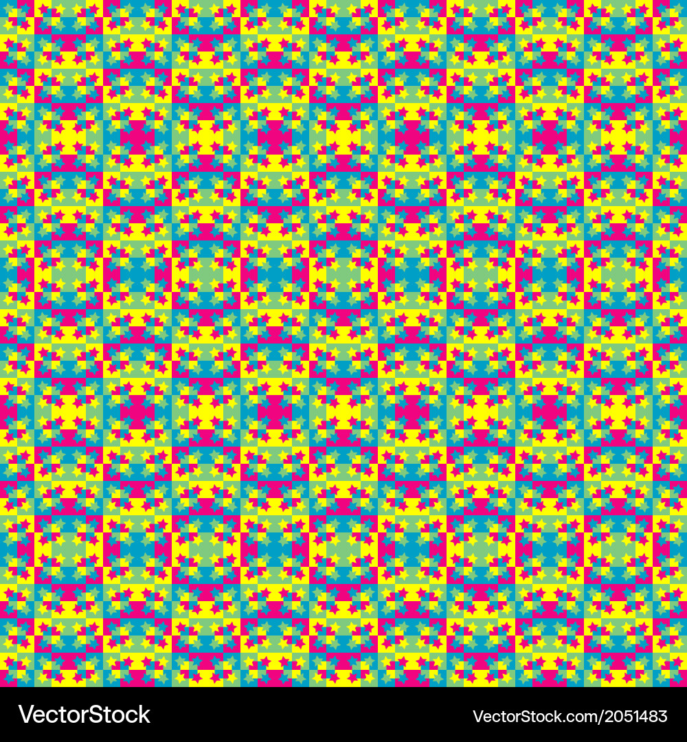 Pattern background with squares and stars Vector Image