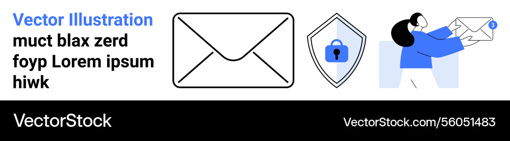 Secure email communication with encrypted messages Secure email communication with encrypted messages vector image