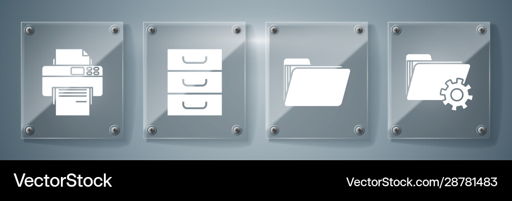 Set folder settings with gears document Set folder settings with gears document vector image