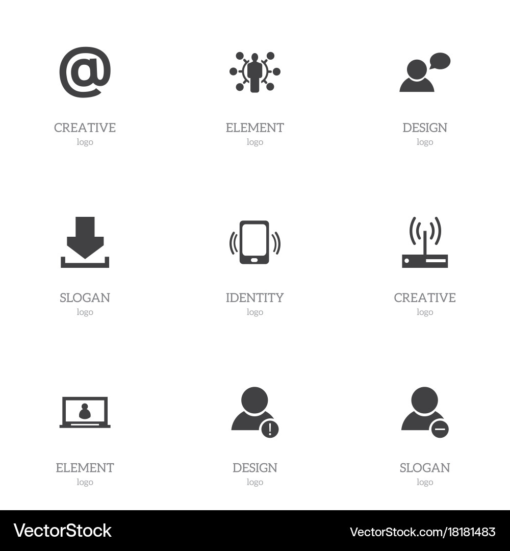 Set of 9 editable internet icons includes symbols Vector Image