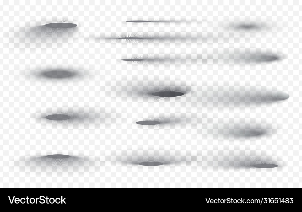 Set transparent shadow with soft edges Set transparent shadow with soft edges vector image