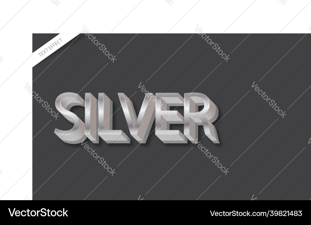 Silver text effect design Silver text effect design Vector Image