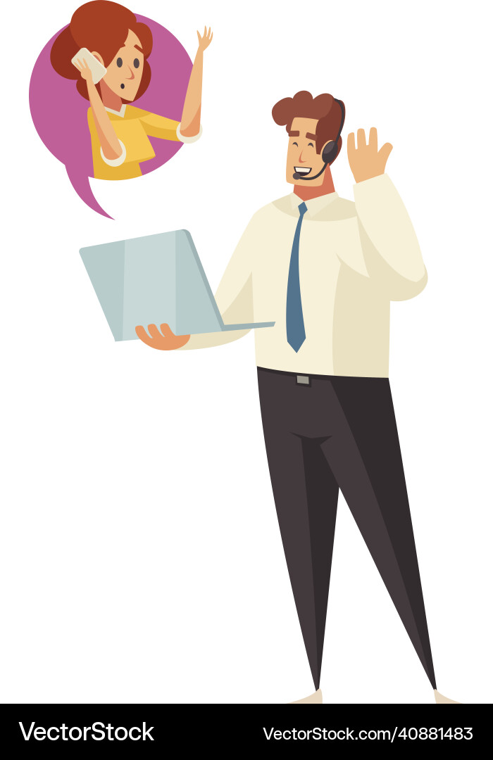 Technical help call composition Technical help call composition vector image
