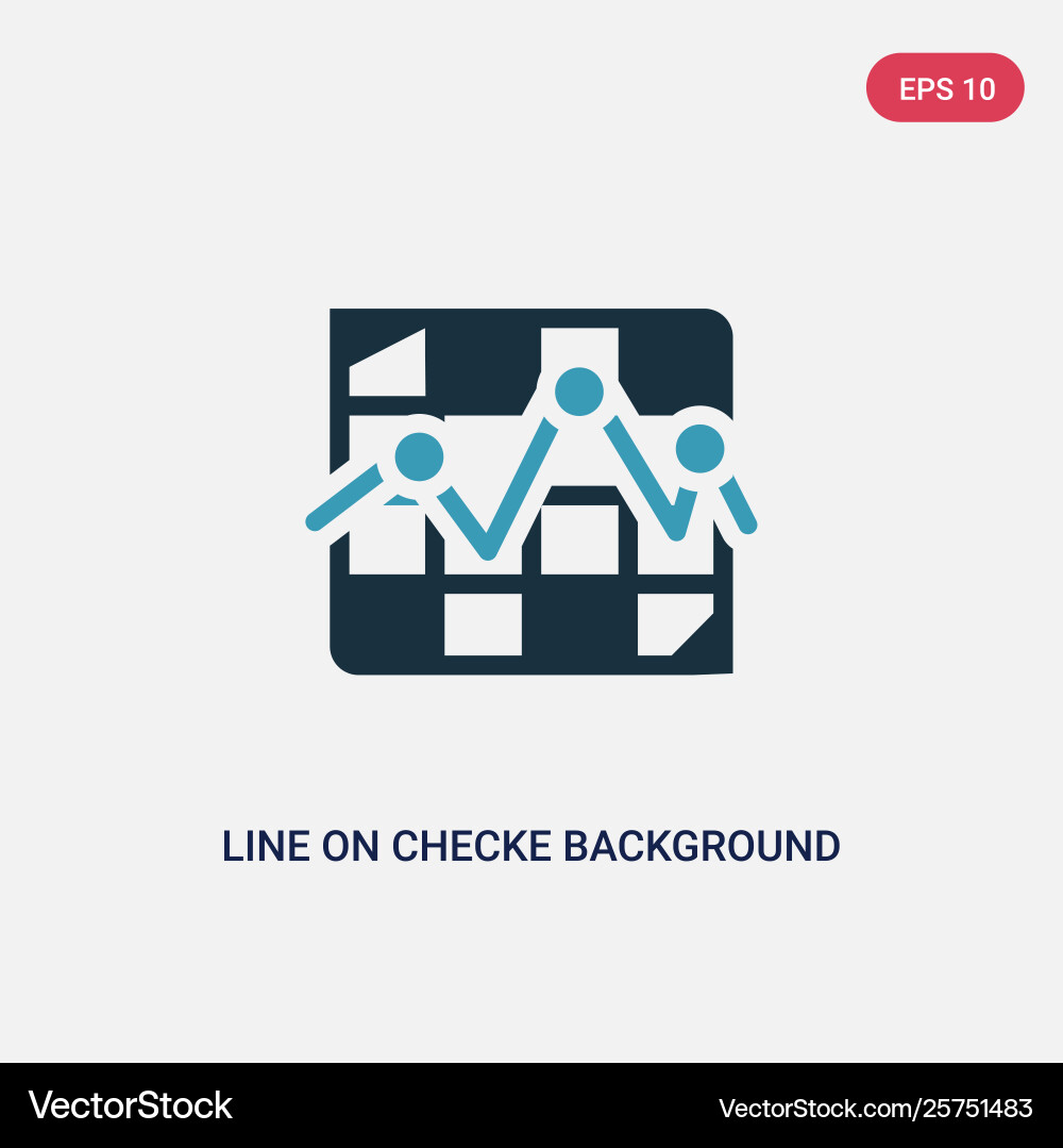 Two color line on checke background icon from Two color line on checke background icon from vector image