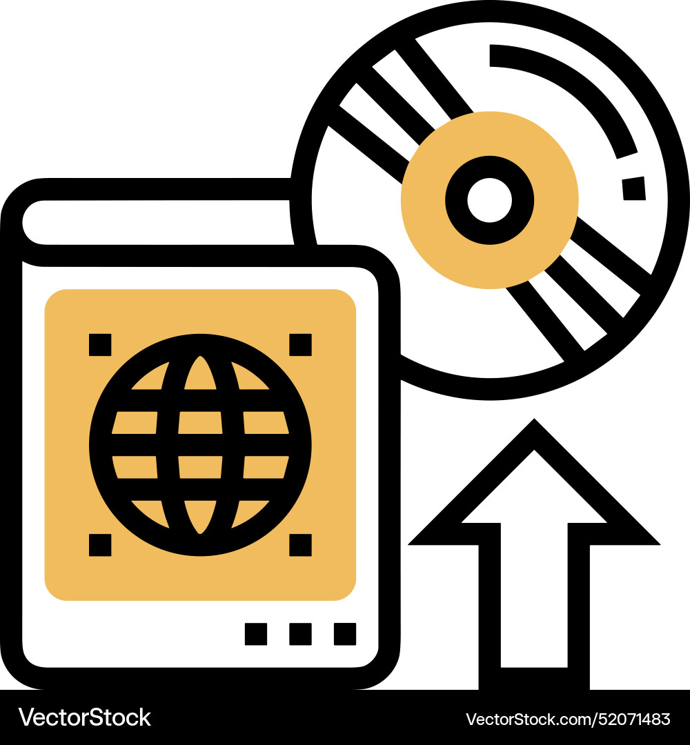 Upload outline icon symbol image Upload outline icon symbol image Vector Image