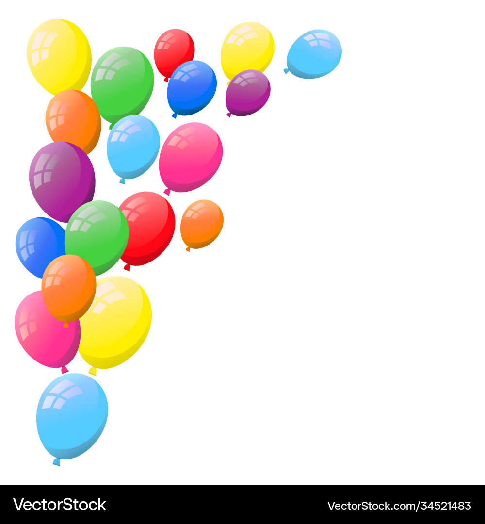 White background with helium balloons White background with helium balloons vector image