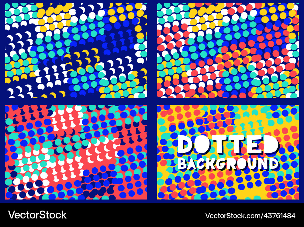 Abstract geometric dotted pattern background set Abstract geometric dotted pattern background set Vector Image