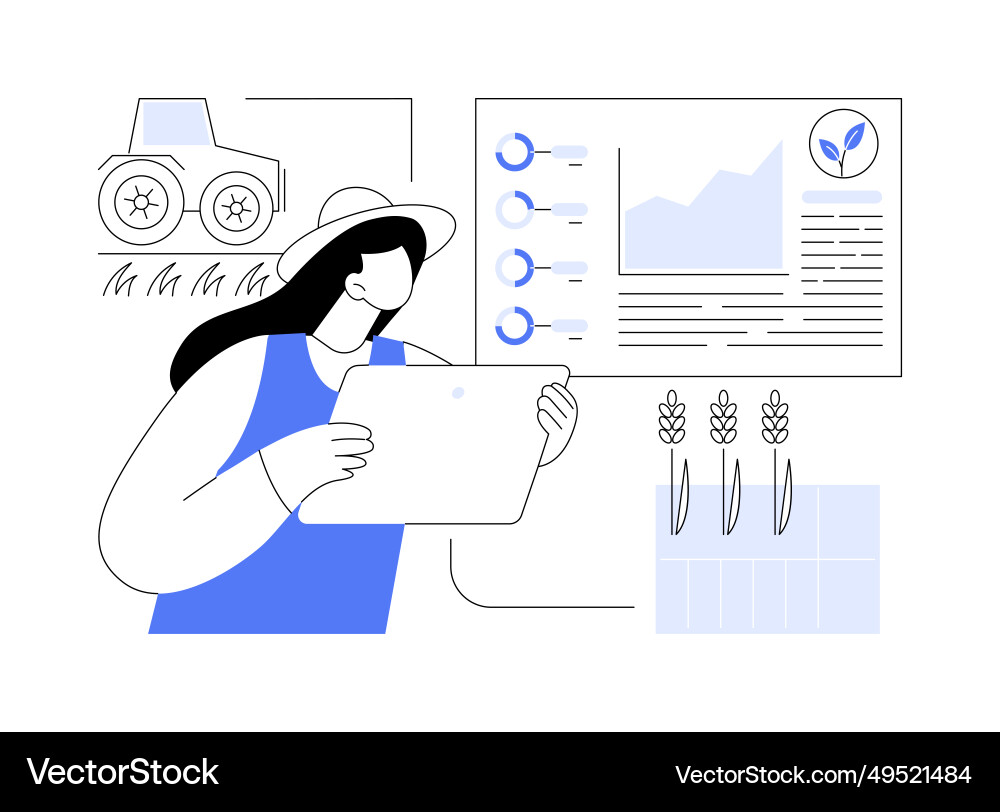Analytics for crop yield forecast abstract concept Analytics for crop yield forecast abstract concept vector image