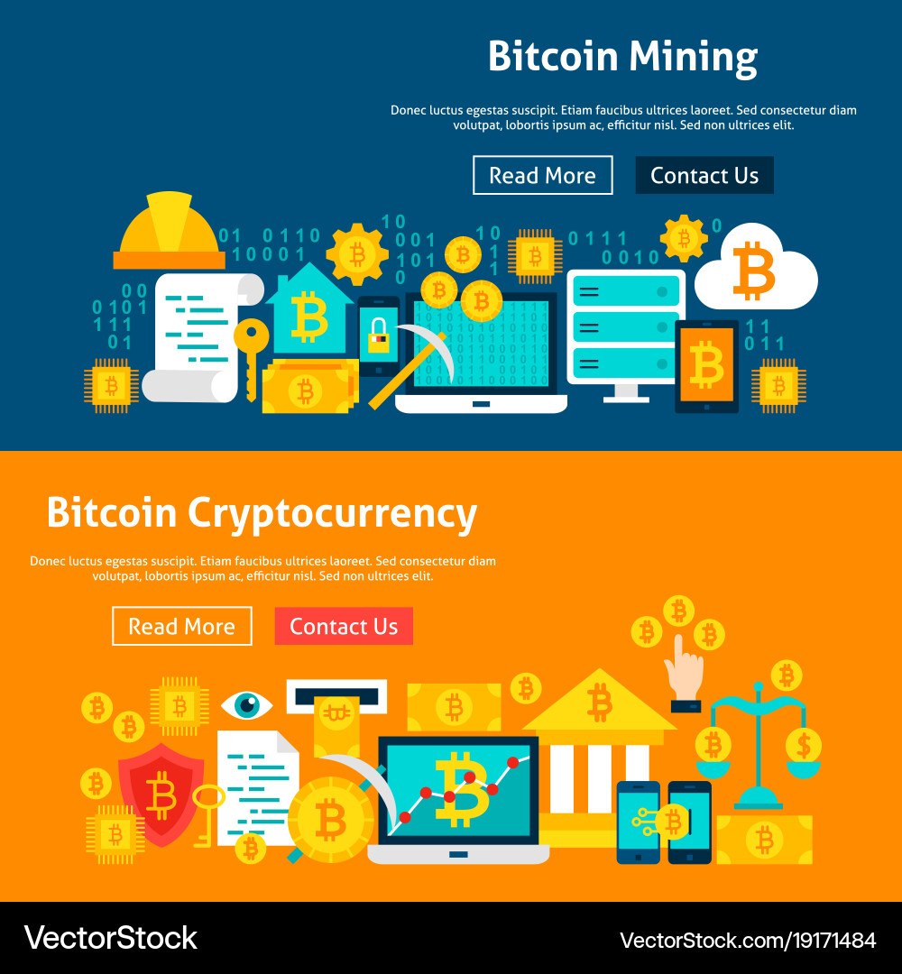 Bitcoin Cryptocurrency Header Banner Vektorbild