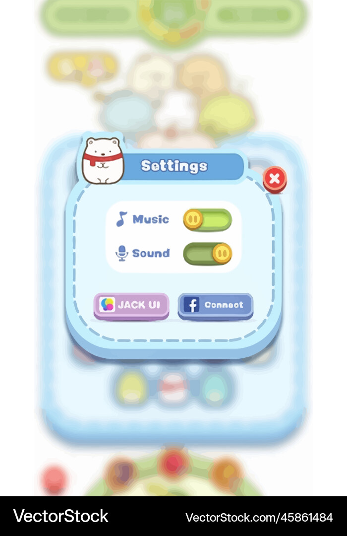 Complete set of level button game ui pop-up icon vector image