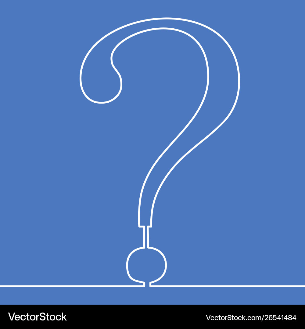 Continuous one line question mark drawn concept Continuous one line question mark drawn concept vector image