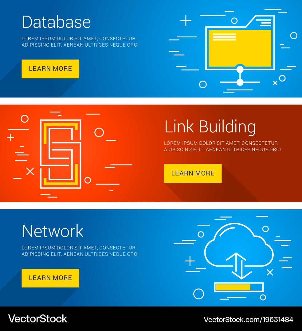 Database link building network line art flat vector image