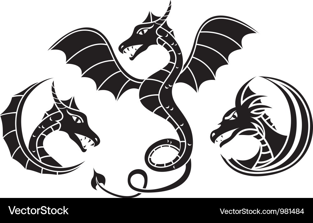 Dragon Vector Set Dragon set Royalty Free Vector Image - VectorStock