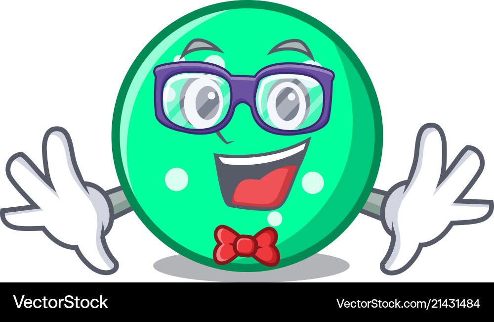 Geek circle character cartoon style Vector Image