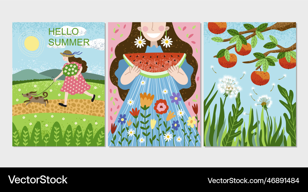 Hello summer posters Hello summer posters vector image