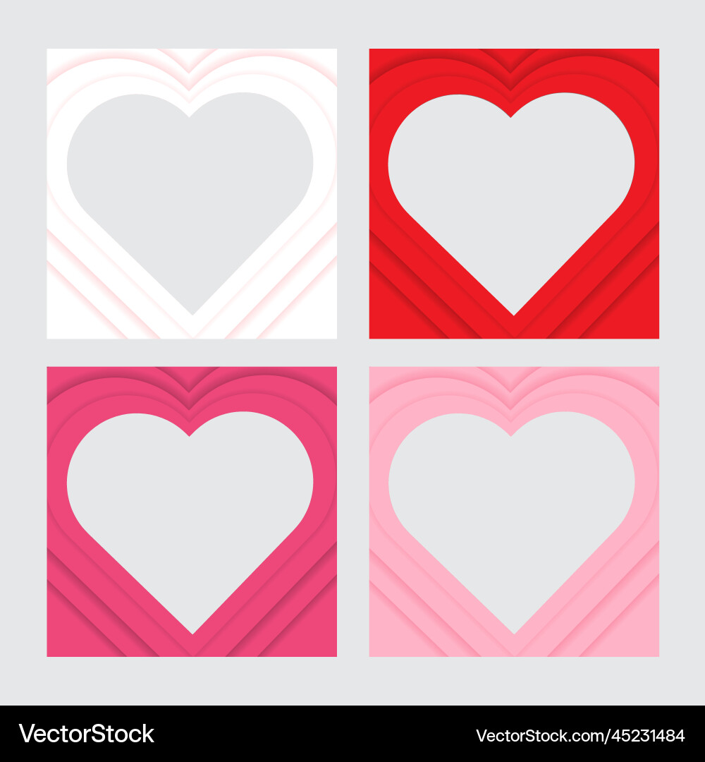Herz Hintergrundset Rahmen Design Liebe Herz Hintergrundset Rahmen Design Liebe vektorbild