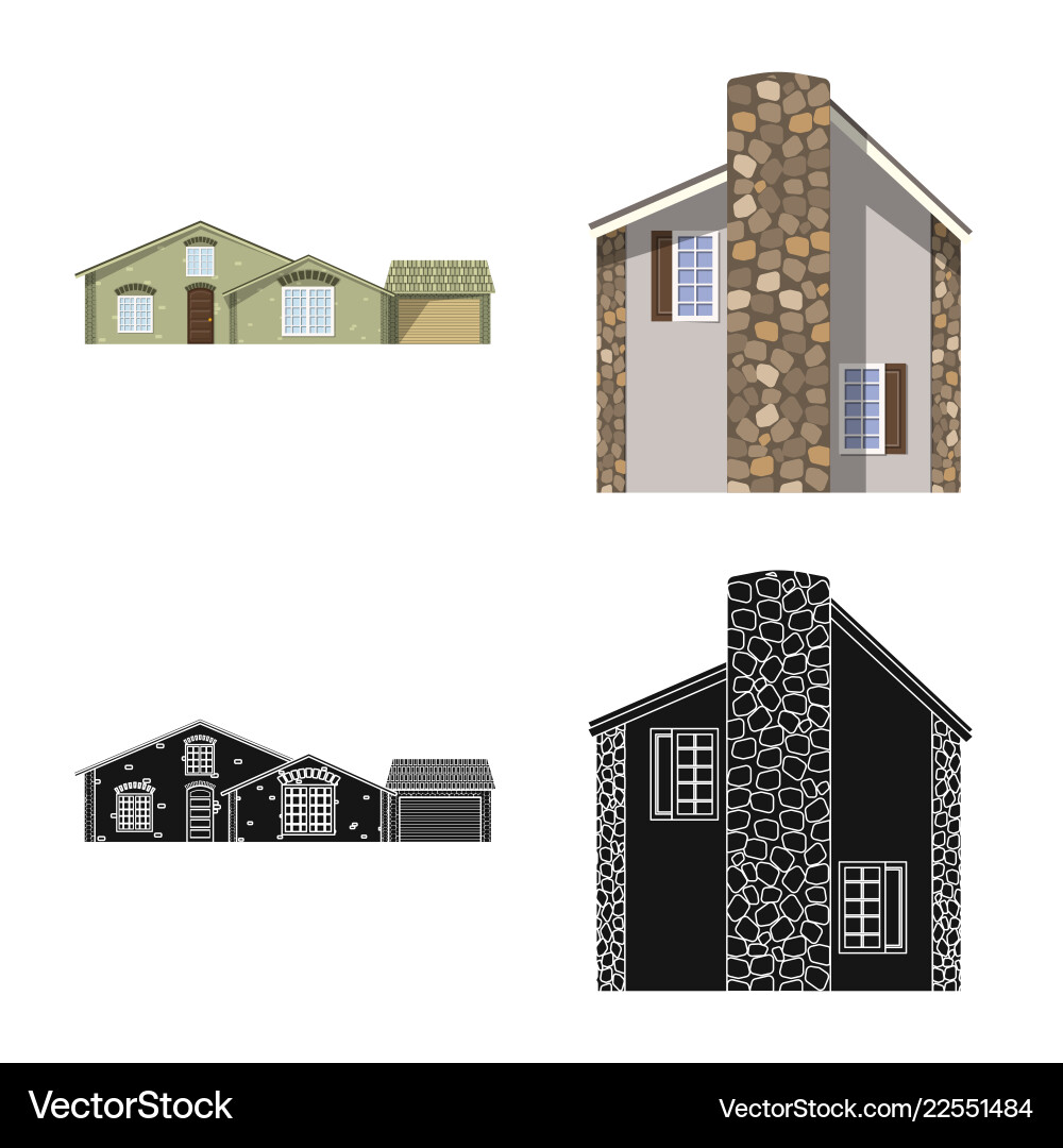 Isolated object of building and front logo vector image