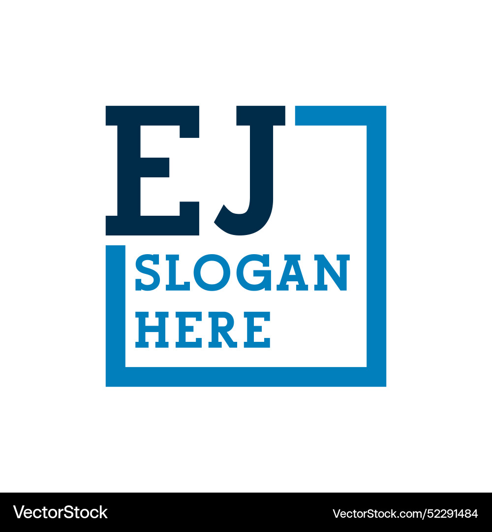 Minimal initials logo letters e and j ej initial Vector Image