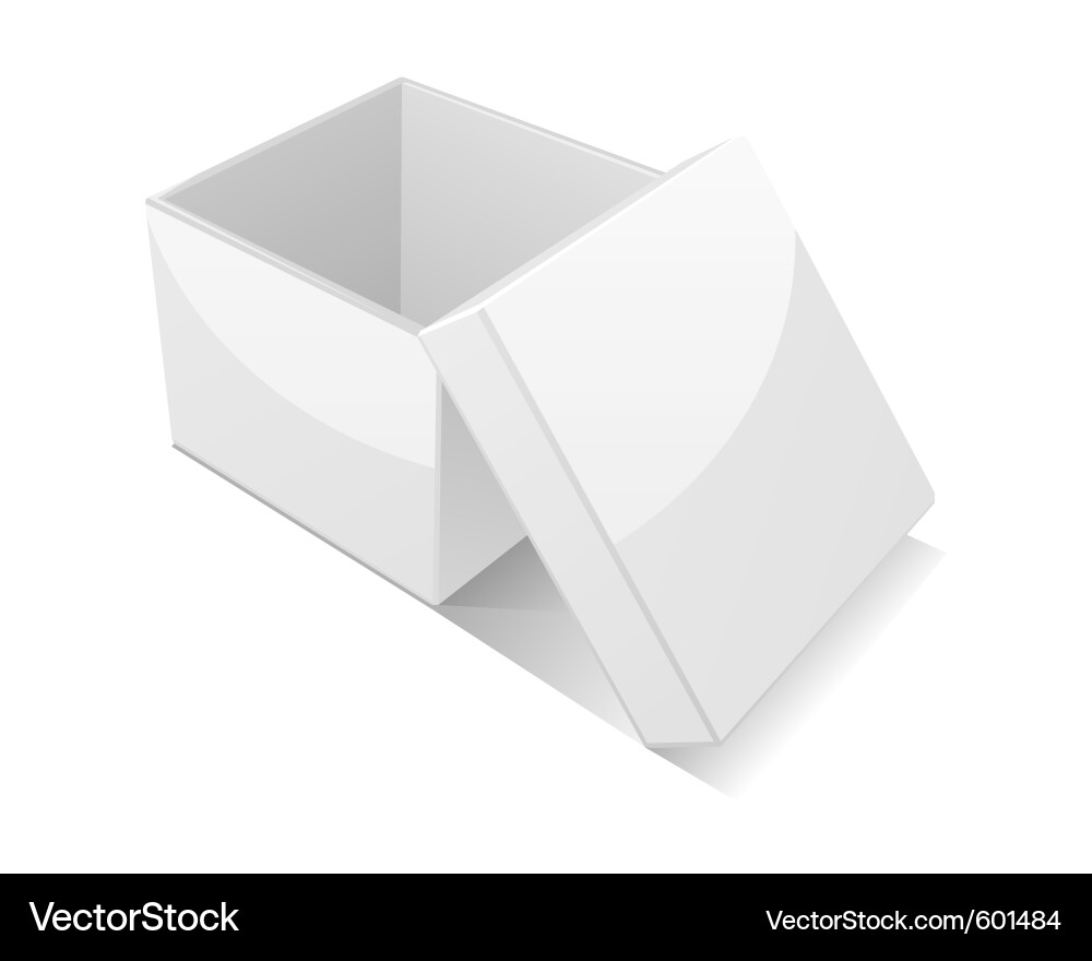 Open White Gift Box (601484) – Royalty-Free Vector | VectorStock, image size:1000x880