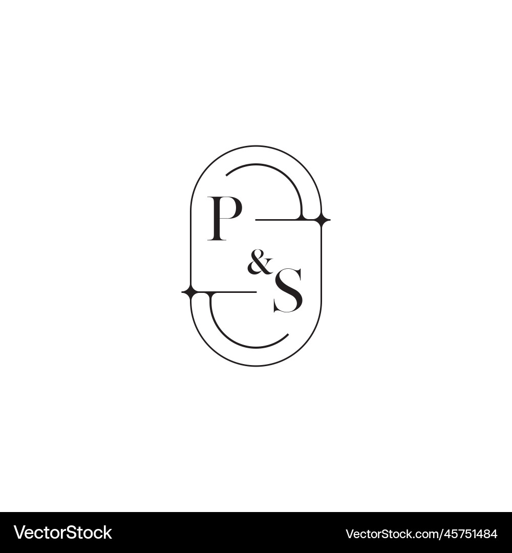 Ps line simple initial concept with high quality Ps line simple initial concept with high quality Vector Image