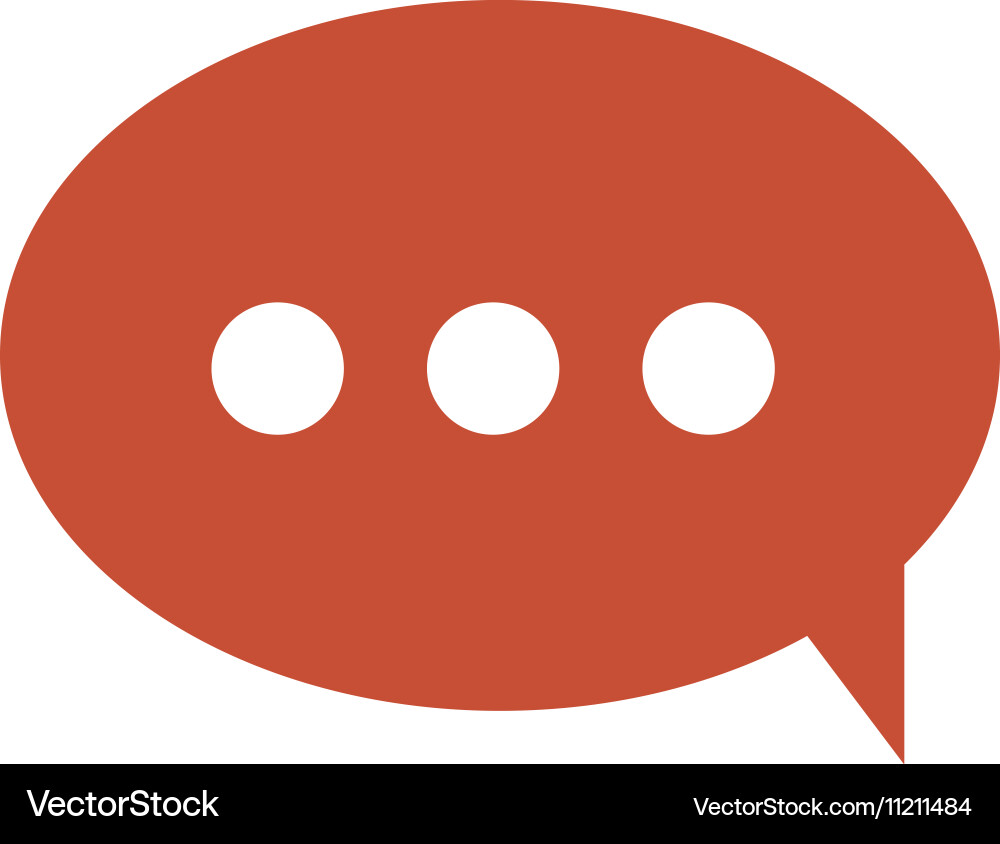 Red dialog with white suspending points vector image