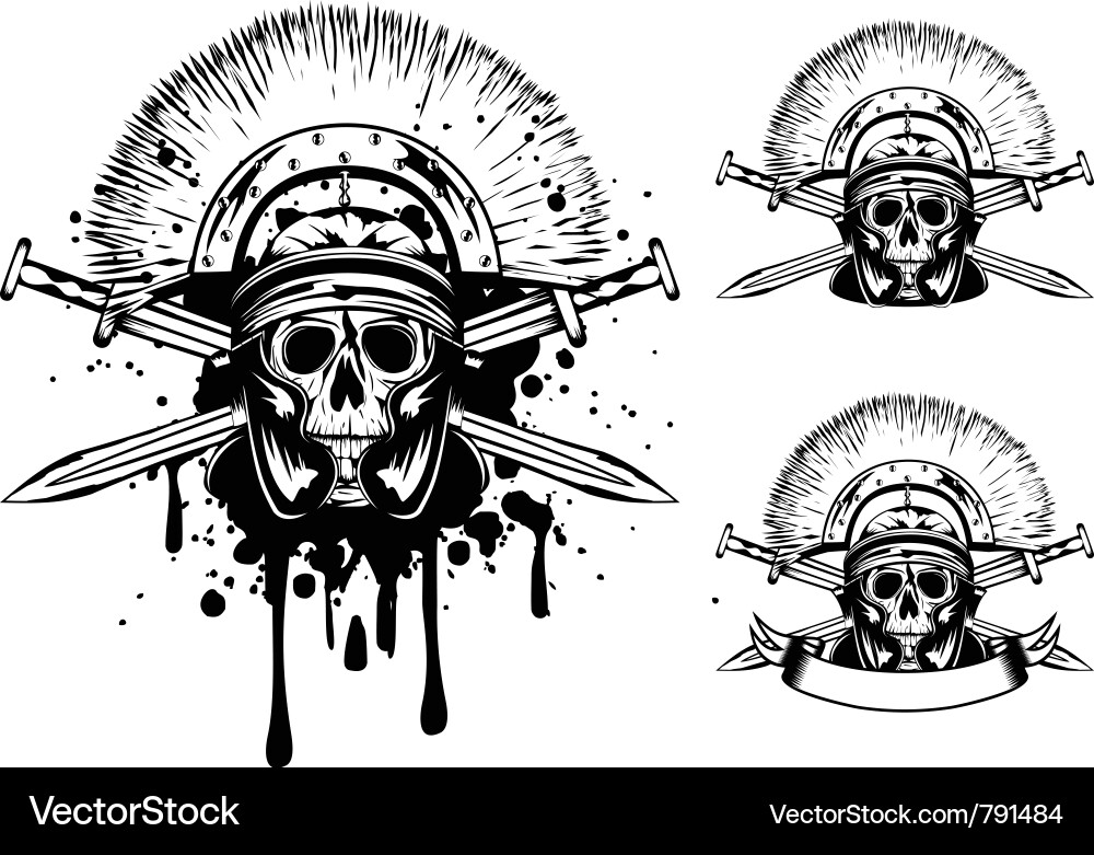 Skull in helmet vector image