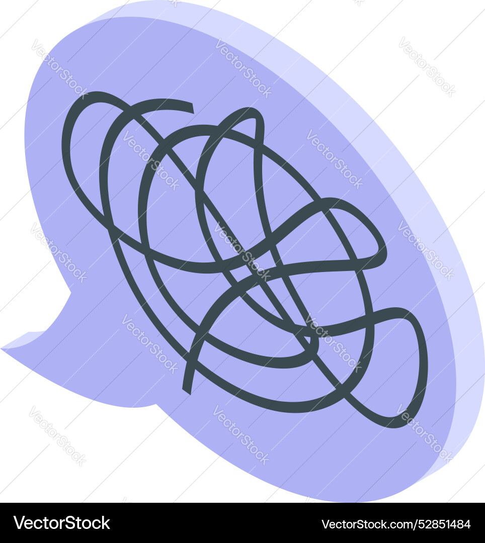 Speech bubble showing tangled lines representing Speech bubble showing tangled lines representing Vector Image