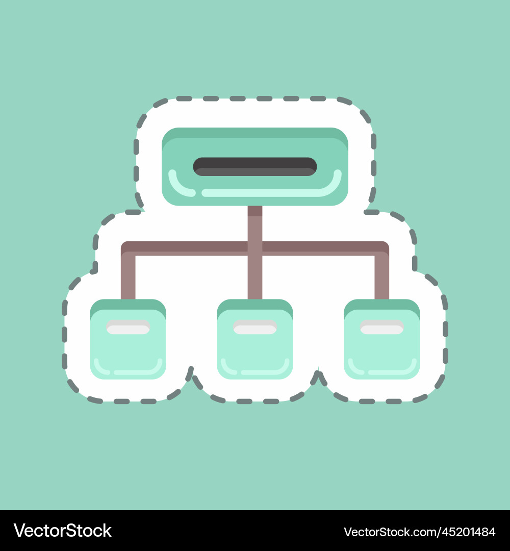 Sticker line cut clustering related to machine Sticker line cut clustering related to machine vector image
