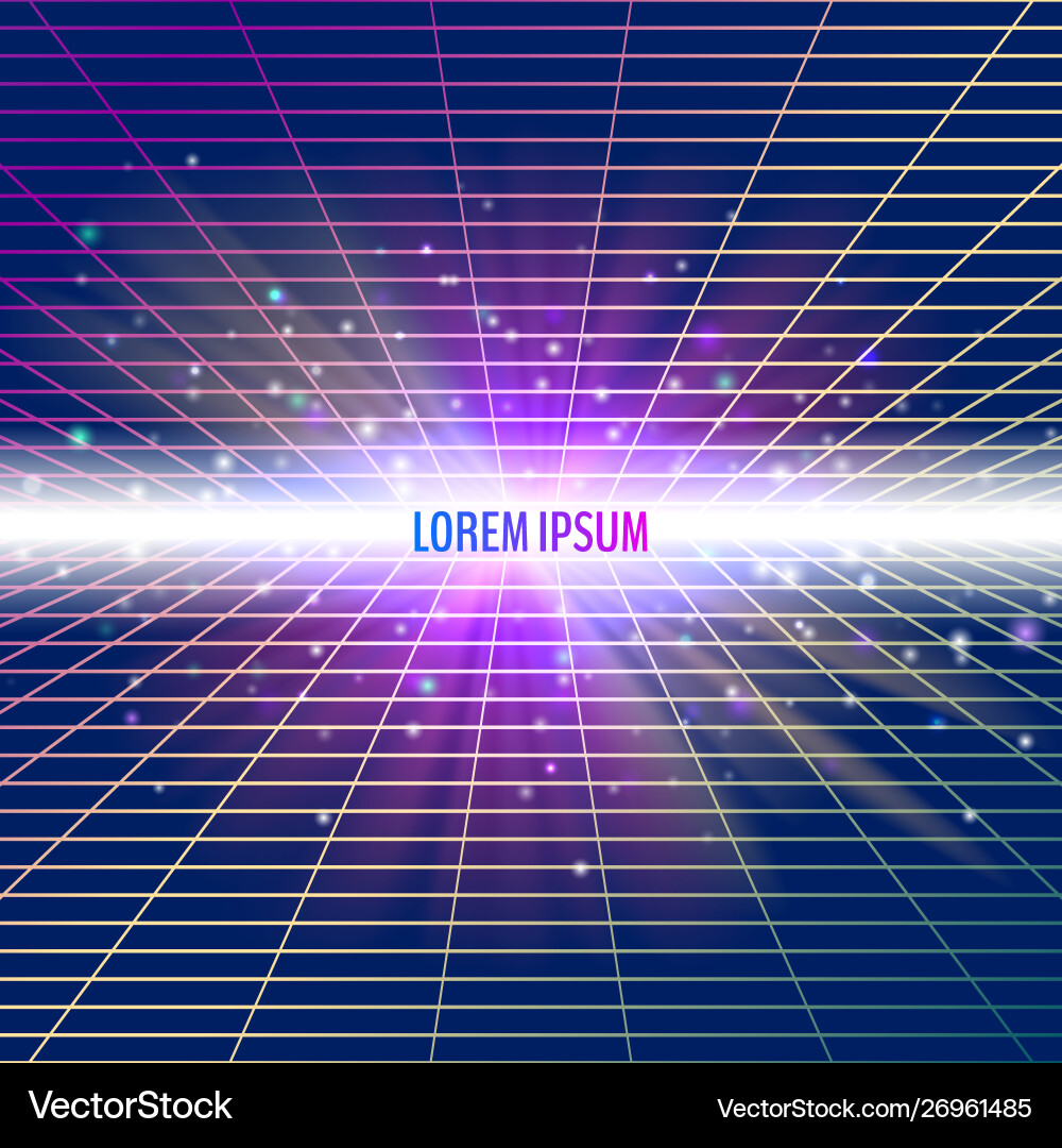 Abstract background with neon grids vector image