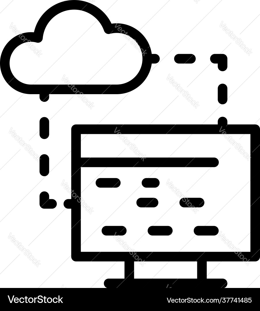 Api data cloud icon outline style vector image