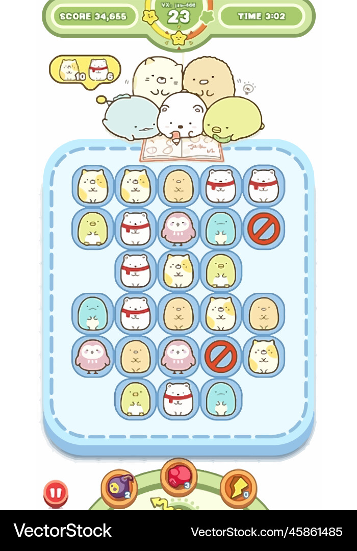 Complete set of level button game ui pop-up icon vector image