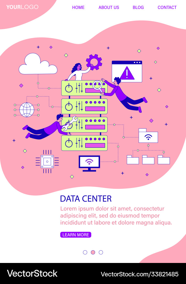 Data Center Technology Web Template Vector Image