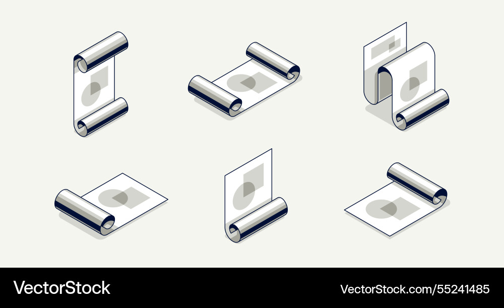 Engineering project concept set paper document Engineering project concept set paper document vector image