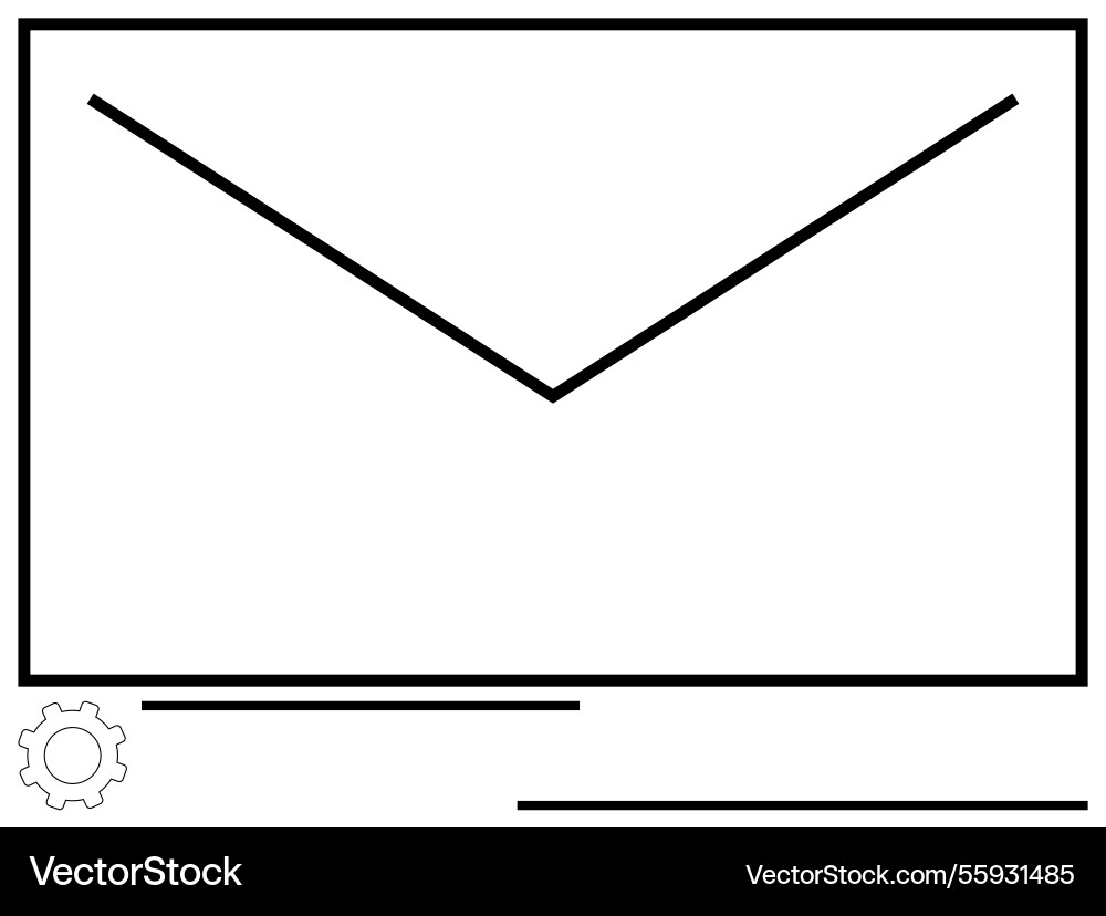 Envelope with gear element representing Vector Image