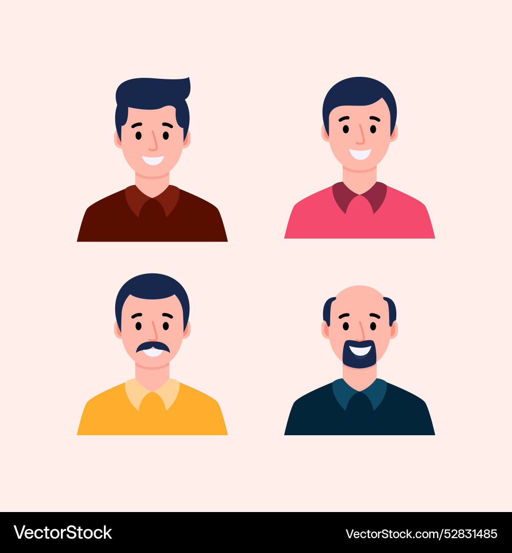 Flat character set Vector Image