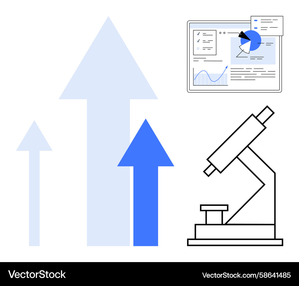Growth and analysis with data visualization Growth and analysis with data visualization Vector Image